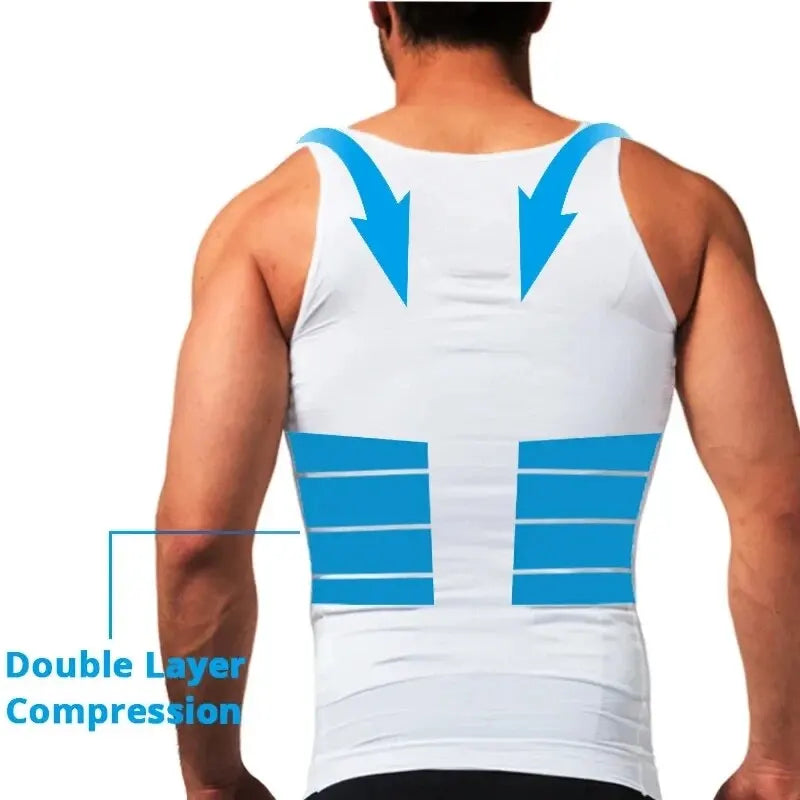  Men's Slimming Compression Vest – Belly Control, Seamless Shapewear.