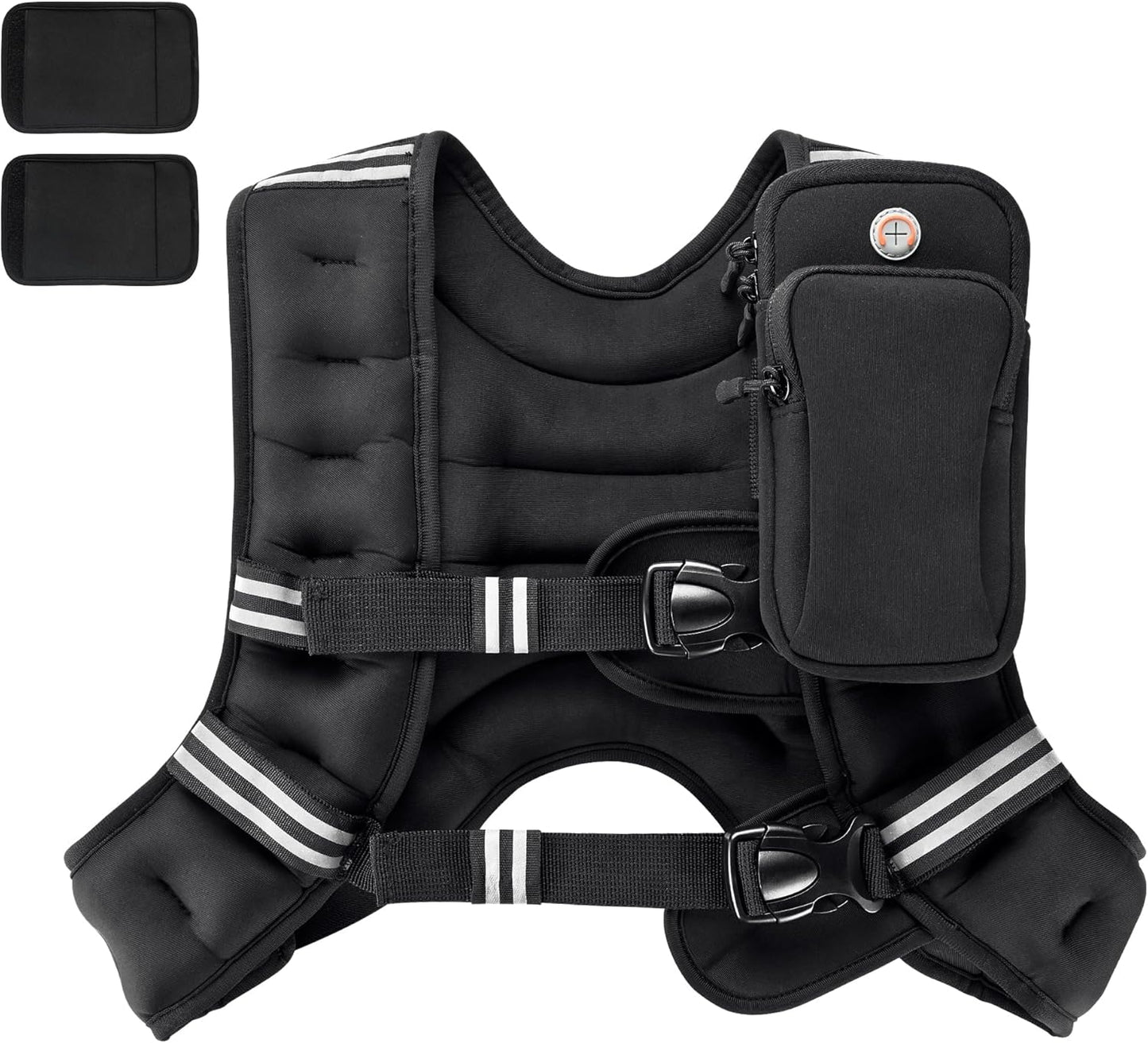 Adjustable Weighted Vest (6-30 lbs) with Ankle/Wrist Weights & Reflective Stripes Perfect for Strength Training, Walking, Running, and Jogging for Men and Women.